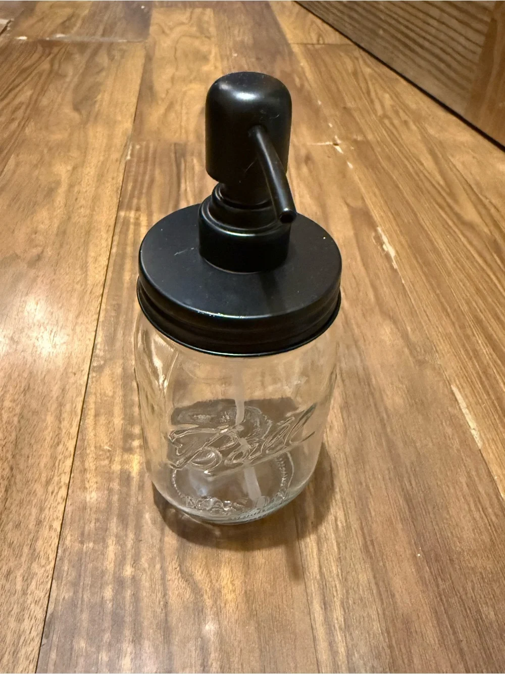 Glass Mason Jar Soap Dispenser with Black Pump